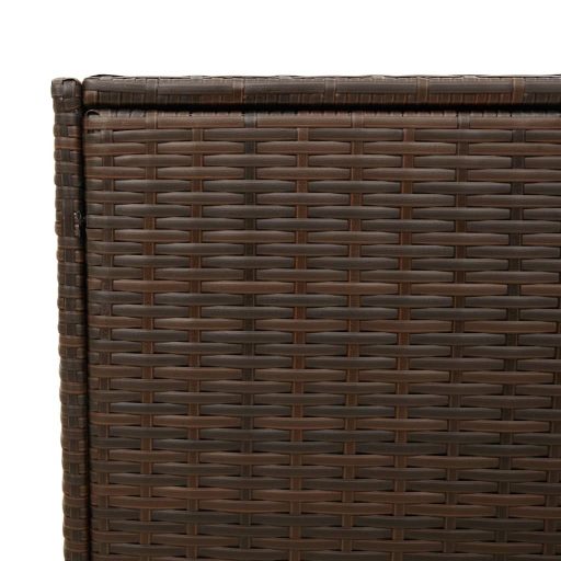 Barna polyrattan kerti tárolóláda kerekekkel 283 L
