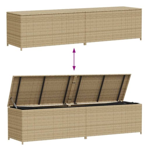 Vegyes bézs polyrattan kerti tárolóláda 469 L