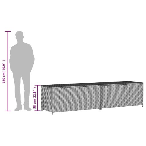 Vegyes bézs polyrattan kerti tárolóláda 469 L