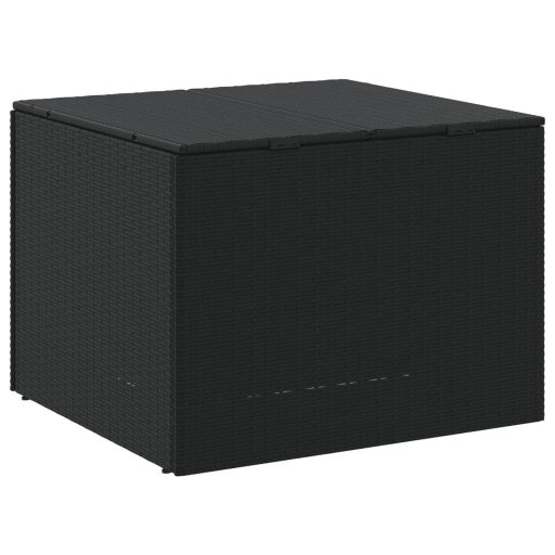 Fekete polyrattan kerti tárolóláda 291 L