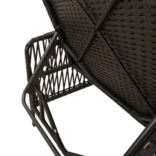 Napozóágy Fekete és krém szín PE Rattan 157 x 55 x 92 cm