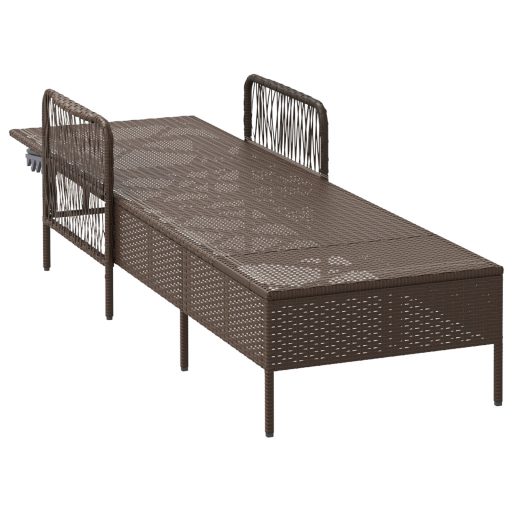 Napágy Barna és krémfehér PE Rattan 157 x 55 x 92 cm