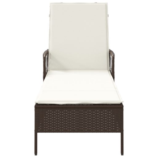 Napágy Barna és krémfehér PE Rattan 157 x 55 x 92 cm