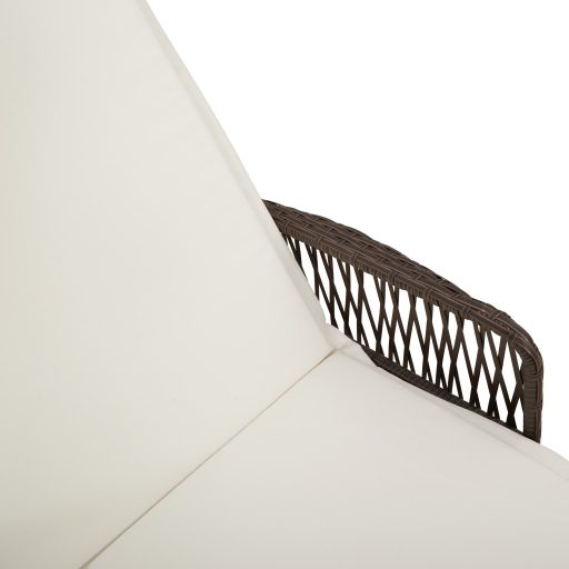 Napágy Barna és krémfehér PE Rattan 157 x 55 x 92 cm