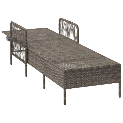 Napozóágy Szürke és sötét szürke PE Rattan 157 x 55 x 92 cm