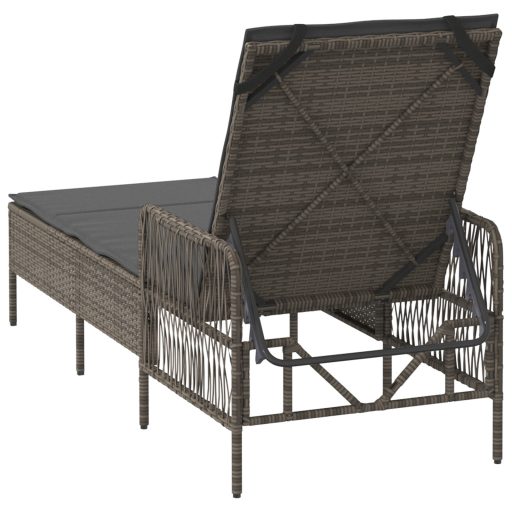 Napozóágy Szürke és sötét szürke PE Rattan 157 x 55 x 92 cm