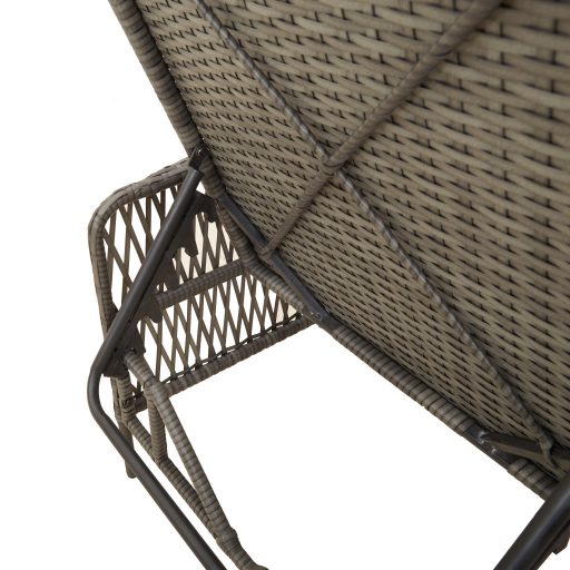Napozóágy Szürke és sötét szürke PE Rattan 157 x 55 x 92 cm
