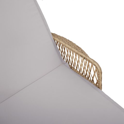 Napozóágy Bézs és világosszürke PE rattan 157 x 55 x 92 cm