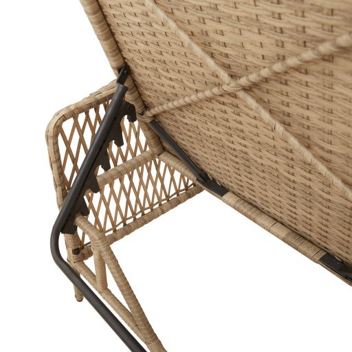 Napozóágy Bézs és világosszürke PE rattan 157 x 55 x 92 cm