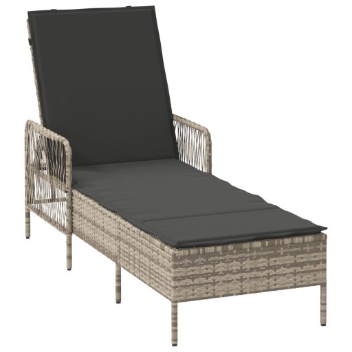 Napágy Világosszürke PE rattan 157 x 55 x 92 cm Összecsukható