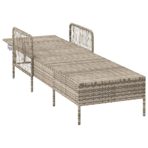 Napágy Világosszürke PE rattan 157 x 55 x 92 cm Összecsukható