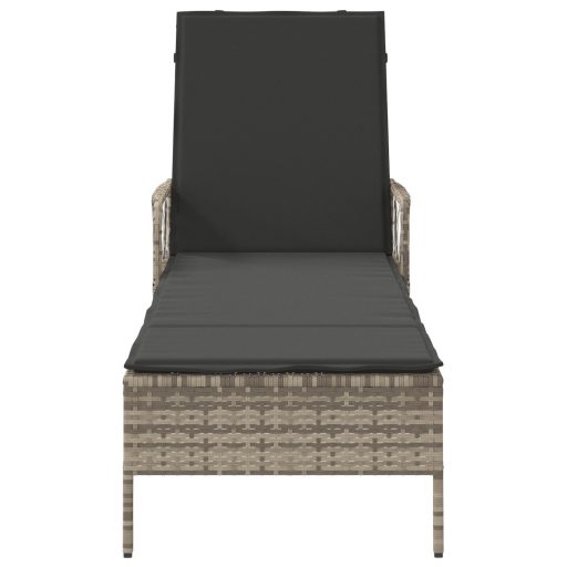 Napágy Világosszürke PE rattan 157 x 55 x 92 cm Összecsukható