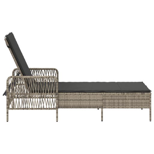 Napágy Világosszürke PE rattan 157 x 55 x 92 cm Összecsukható
