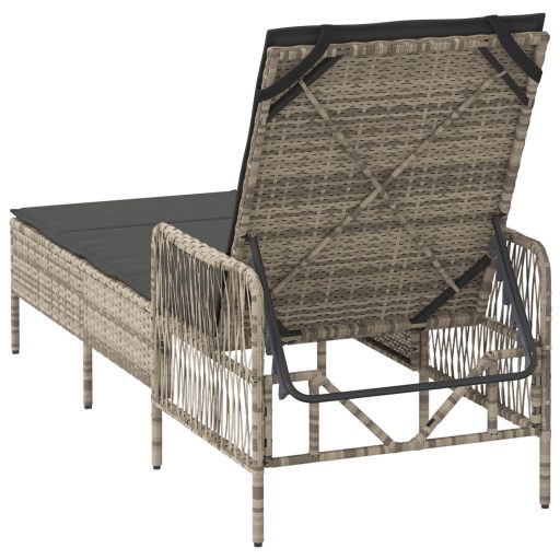 Napágy Világosszürke PE rattan 157 x 55 x 92 cm Összecsukható