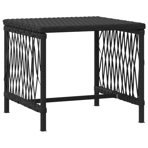 Napozóágy Szett 3 darabos szett Fekete és krém PE rattan, fém