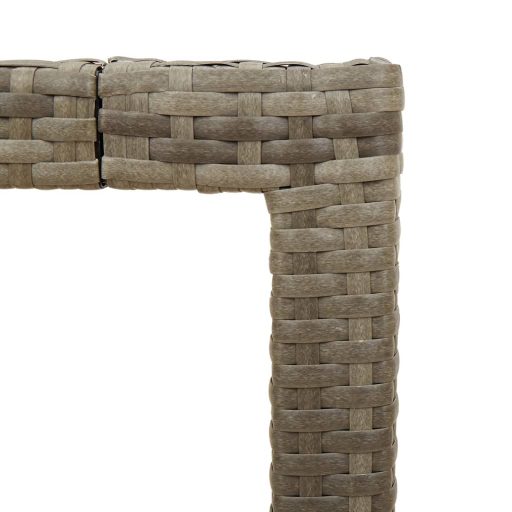 Szürke polyrattan kerti asztal akácfa lappal 190 x 90 x 75 cm