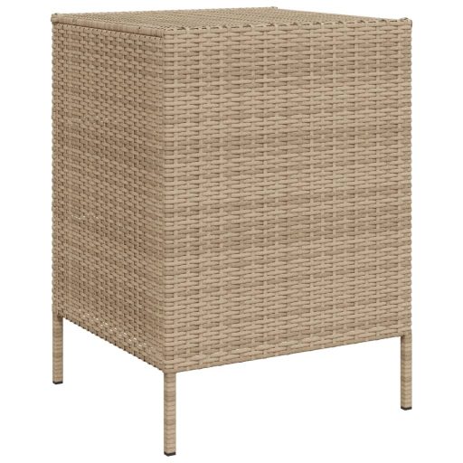 Bézs polyrattan kerti tárolószekrény 55 x 59 x 80 cm