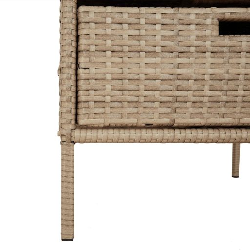 Bézs polyrattan kerti tárolószekrény 55 x 59 x 80 cm