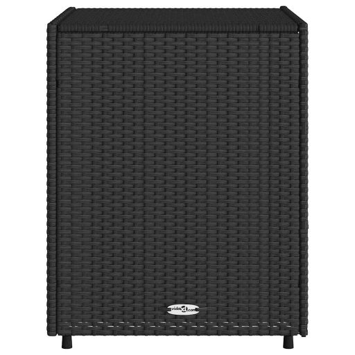 Fekete polyrattan kerti tárolószekrény 55 x 59 x 69 cm