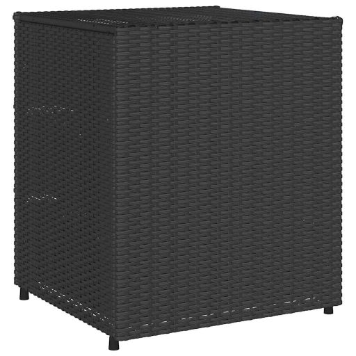 Fekete polyrattan kerti tárolószekrény 55 x 59 x 69 cm