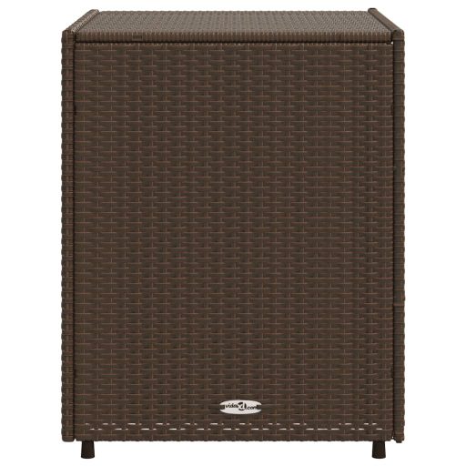 Barna polyrattan kerti tárolószekrény 55 x 59 x 69 cm