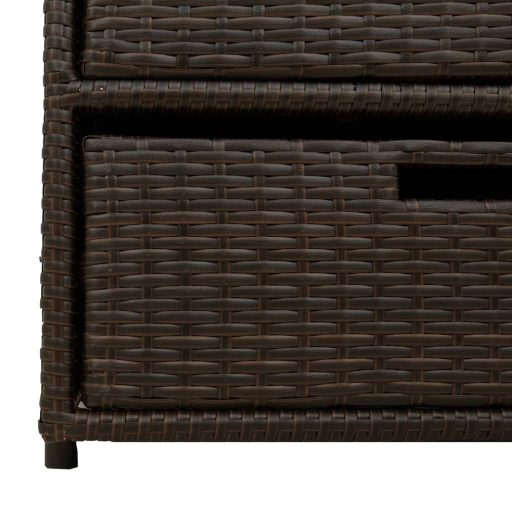 Barna polyrattan kerti tárolószekrény 55 x 59 x 69 cm