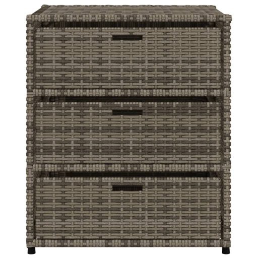 Szürke polyrattan kerti tárolószekrény 55 x 59 x 69 cm