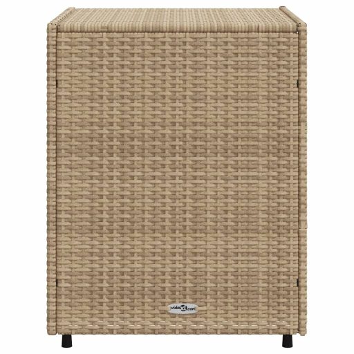 Bézs polyrattan kerti tárolószekrény 55 x 59 x 69 cm