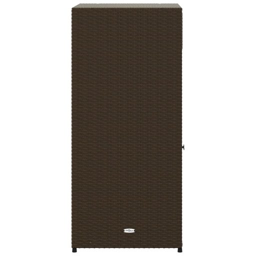 Barna polyrattan kerti tárolószekrény 55 x 55 x 111 cm