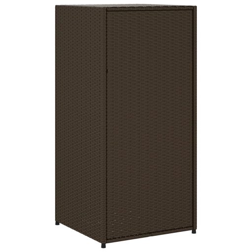 Barna polyrattan kerti tárolószekrény 55 x 55 x 111 cm