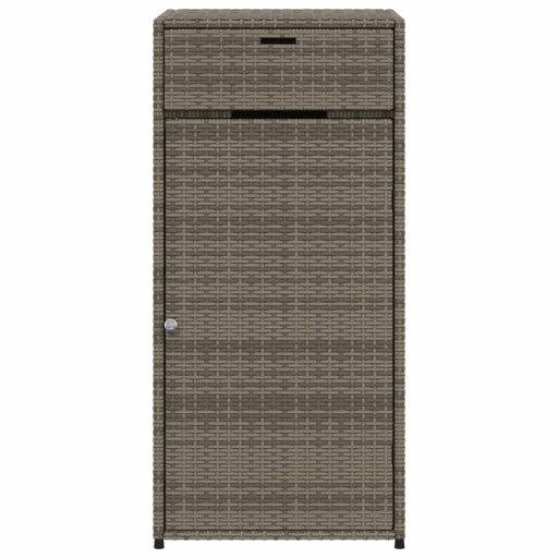 Szürke polyrattan kerti tárolószekrény 55 x 55 x 111 cm