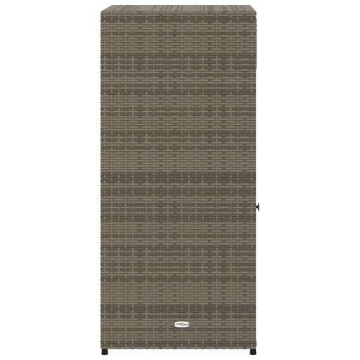Szürke polyrattan kerti tárolószekrény 55 x 55 x 111 cm