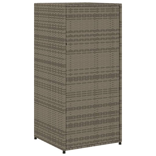Szürke polyrattan kerti tárolószekrény 55 x 55 x 111 cm