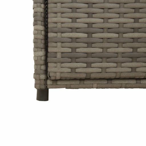 Szürke polyrattan kerti tárolószekrény 55 x 55 x 111 cm
