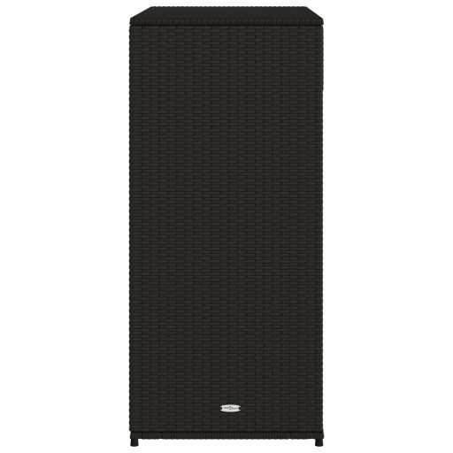 Fekete polyrattan kerti tárolószekrény 105 x 55 x 113 cm