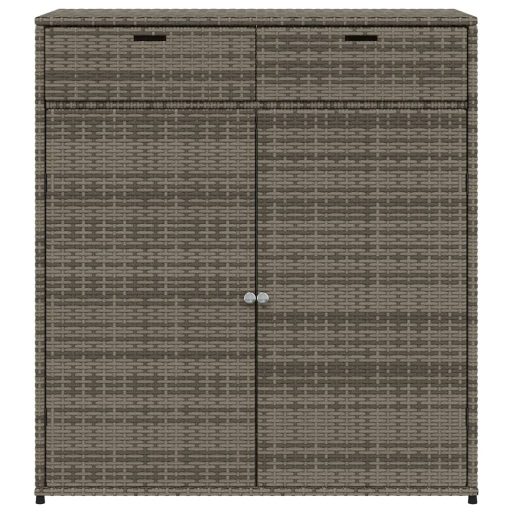 Szürke polyrattan kerti tárolószekrény 105 x 55 x 113 cm