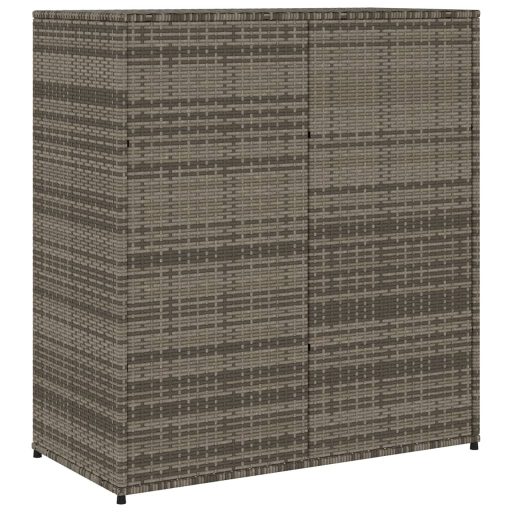 Szürke polyrattan kerti tárolószekrény 105 x 55 x 113 cm