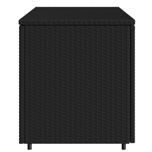 Fekete polyrattan kerti tárolószekrény 110 x 55 x 60,5 cm