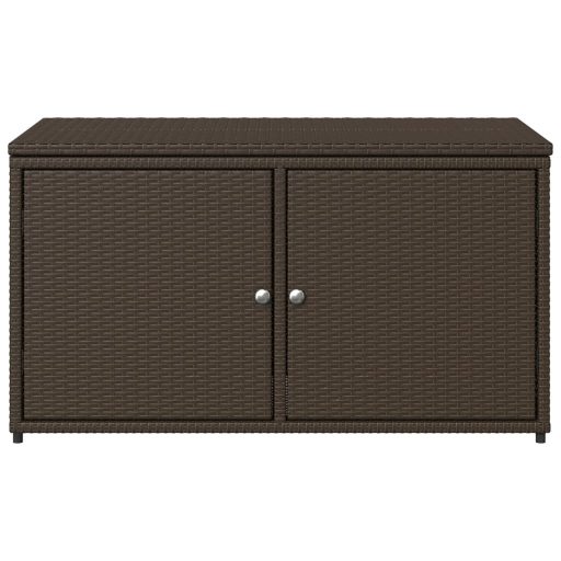 Barna polyrattan kerti tárolószekrény 110 x 55 x 60,5 cm