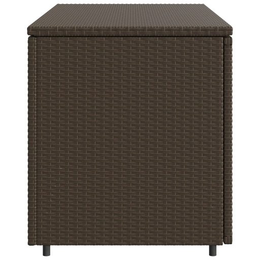 Barna polyrattan kerti tárolószekrény 110 x 55 x 60,5 cm