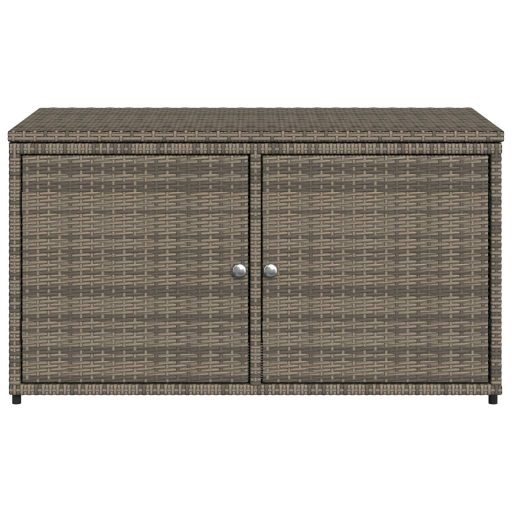 Szürke polyrattan kerti tárolószekrény 110 x 55 x 60,5 cm