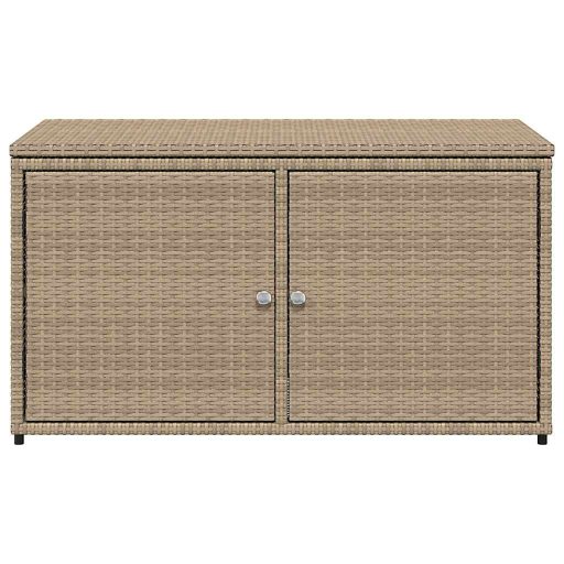 Bézs polyrattan kerti tárolószekrény 110 x 55 x 60,5 cm