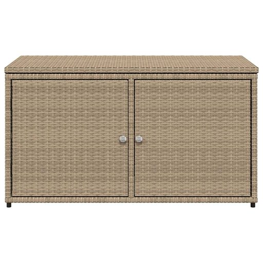 Bézs polyrattan kerti tárolószekrény 110 x 55 x 60,5 cm