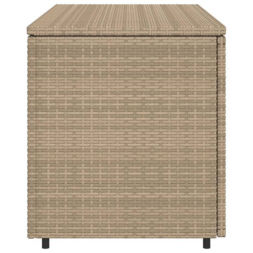 Bézs polyrattan kerti tárolószekrény 110 x 55 x 60,5 cm