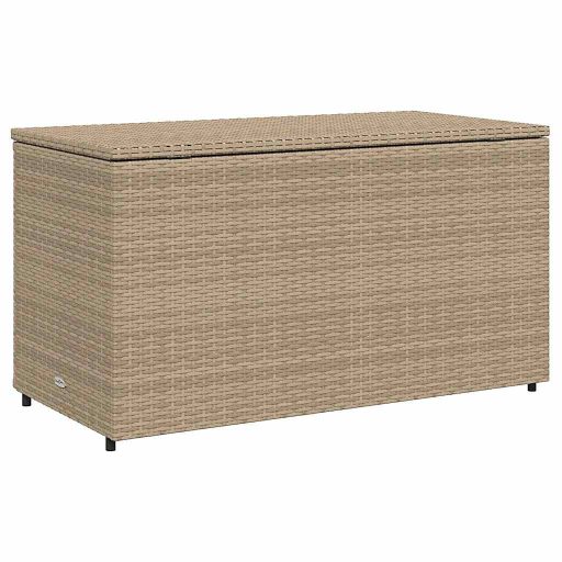 Bézs polyrattan kerti tárolószekrény 110 x 55 x 60,5 cm