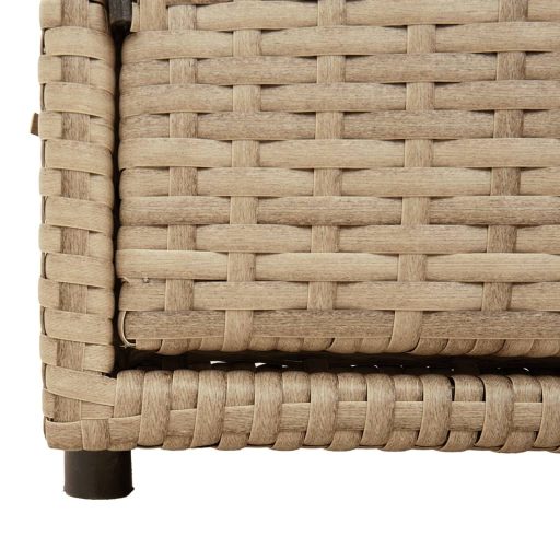 Bézs polyrattan kerti tárolószekrény 110 x 55 x 60,5 cm
