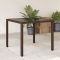 Barna polyrattan üveglapos kerti asztal 90 x 90 x 75 cm