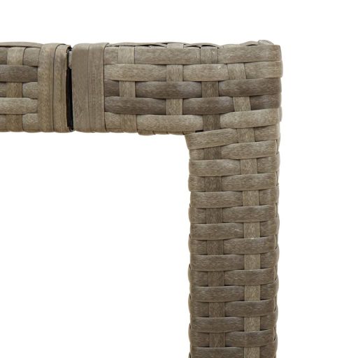 Szürke polyrattan üveglapos kerti asztal 90 x 90 x 75 cm