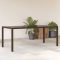 Barna polyrattan üveglapos kerti asztal 190 x 90 x 75 cm