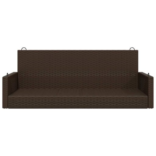 Barna polyrattan hintapad 119 x 56 x 48 cm